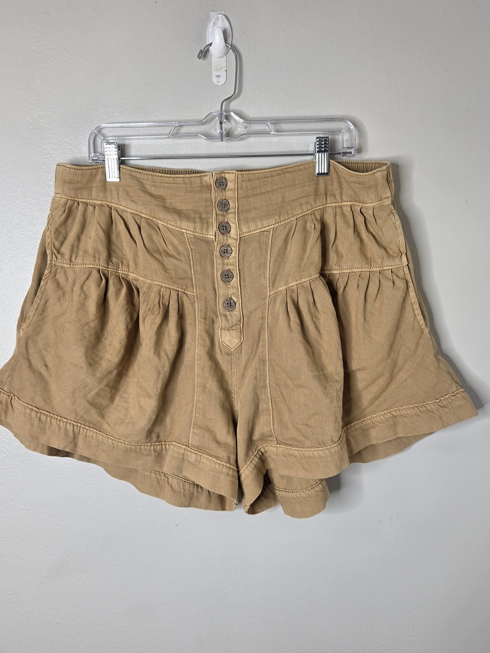 We The Free Blossom Pull-On Light Brown Denim Shorts